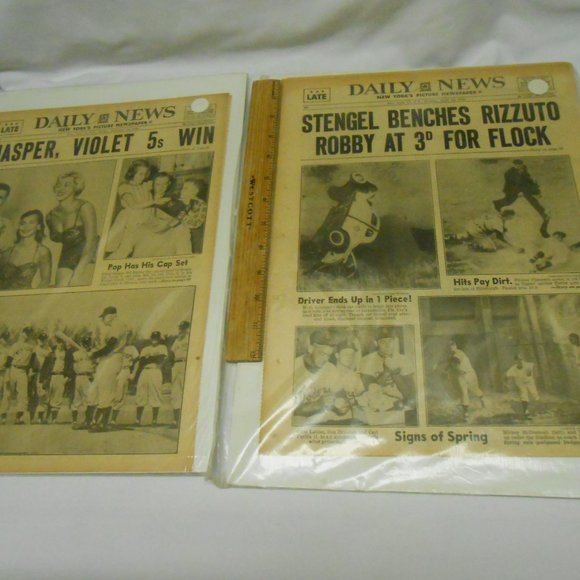 2 New York's Picture Newspaper Sports Articles & More 1956 protective sleeves 🔥 - Picture 6 of 9